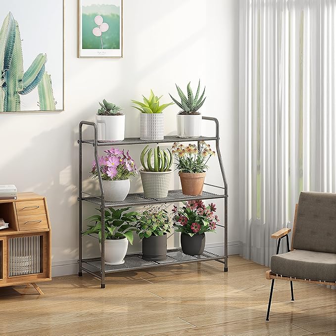Three Tier Metal Plant Shelf